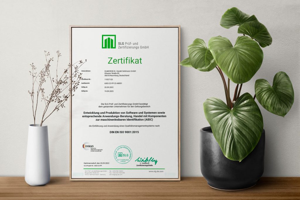 Zertifikat-ISO9001-20.09.2022-19.09.2025, Systemhaus Elmicron, Elmicron Zertifikat